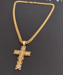 14k Gold Plated 6mm Cuban link Chain and Pendant
