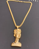 14k Gold Plated 6mm Cuban link Chain and Pendant