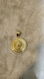 14k gold plated Lion pendant