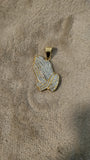 14k gold plated praying hands pendant