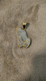 14k gold plated praying hands pendant