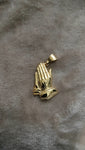 14k gold plated praying hands pendant