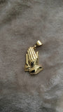 14k gold plated praying hands pendant