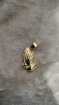 14k gold plated praying hands pendant