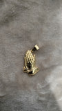 14k gold plated praying hands pendant