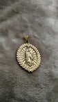 14k gold plated Virgin Mary pendant