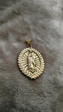 14k gold plated Virgin Mary pendant
