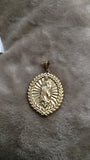 14k gold plated Virgin Mary pendant