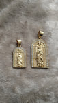 14k gold plated Saint Barbara pendant