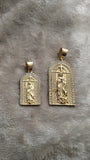 14k gold plated Saint Barbara pendant