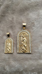 14k gold plated Saint Barbara pendant