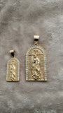 14k gold plated Saint Barbara pendant