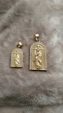 14k gold plated Saint Barbara pendant