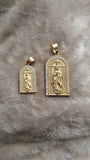 14k gold plated Saint Barbara pendant
