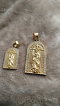 14k gold plated Saint Barbara pendant