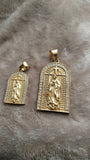 14k gold plated Saint Barbara pendant