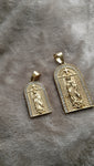 14k gold plated Saint Barbara pendant