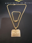 14k Gold Plated 6mm Cuban Link Chain Pendant and Bracelet Set