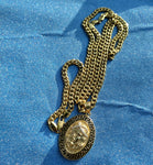 14k 6mm Gold Plated Cuban link Chain bracelet and Pendant