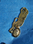 14k 6mm Gold Plated Cuban link Chain bracelet and Pendant