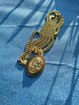 14k 6mm Gold Plated Cuban link Chain bracelet and Pendant