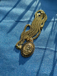 14k 6mm Gold Plated Cuban link Chain bracelet and Pendant