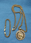 14k 6mm Gold Plated Cuban link Chain bracelet and Pendant