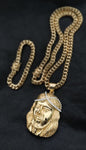 14k 8mm Gold Plated Cuban Link Chain Pendant and Bracelet Set