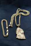 14k 6mm Gold Plated Cuban link Chain bracelet and Pendant