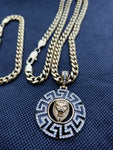 14k 6mm Gold Plated Cuban link Chain bracelet and Pendant