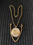 14k 6mm Gold Plated Cuban Link Chain Pendant and Bracelet Set