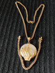 14k 6mm Gold Plated Cuban Link Chain Pendant and Bracelet Set