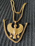14k 6mm Gold Plated Cuban Link Chain Pendant and Bracelet Set