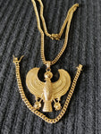 14k 6mm Gold Plated Cuban Link Chain Pendant and Bracelet Set