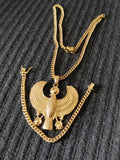 14k 6mm Gold Plated Cuban Link Chain Pendant and Bracelet Set