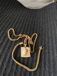 14k 6mm Gold Plated Cuban Link Chain Pendant and Bracelet Set