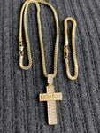 Copy of 14k 3mm Gold plated Franco Chain Bracelet and Pendent Set