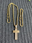 Copy of 14k 3mm Gold plated Franco Chain Bracelet and Pendent Set