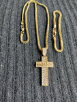 Copy of 14k 3mm Gold plated Franco Chain Bracelet and Pendent Set