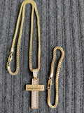 Copy of 14k 3mm Gold plated Franco Chain Bracelet and Pendent Set
