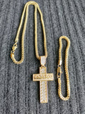 Copy of 14k 3mm Gold plated Franco Chain Bracelet and Pendent Set