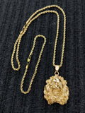 14k 3mm Gold Plated Rope Chain and Pendent Set
