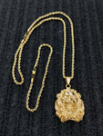 14k 3mm Gold Plated Rope Chain and Pendent Set