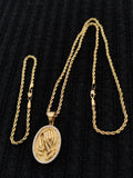 14k 3mm Gold Plated Rope Chain and Pendent Set