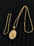 14k 3mm Gold Plated Rope Chain and Pendent Set