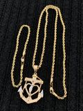 14k 3mm Gold Plated Rope Chain and Pendent Set