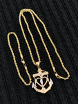 14k 3mm Gold Plated Rope Chain and Pendent Set