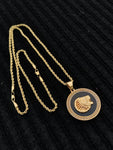 14k 3mm Gold Plated Rope Chain and Pendent Set