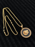 14k 3mm Gold Plated Rope Chain and Pendent Set